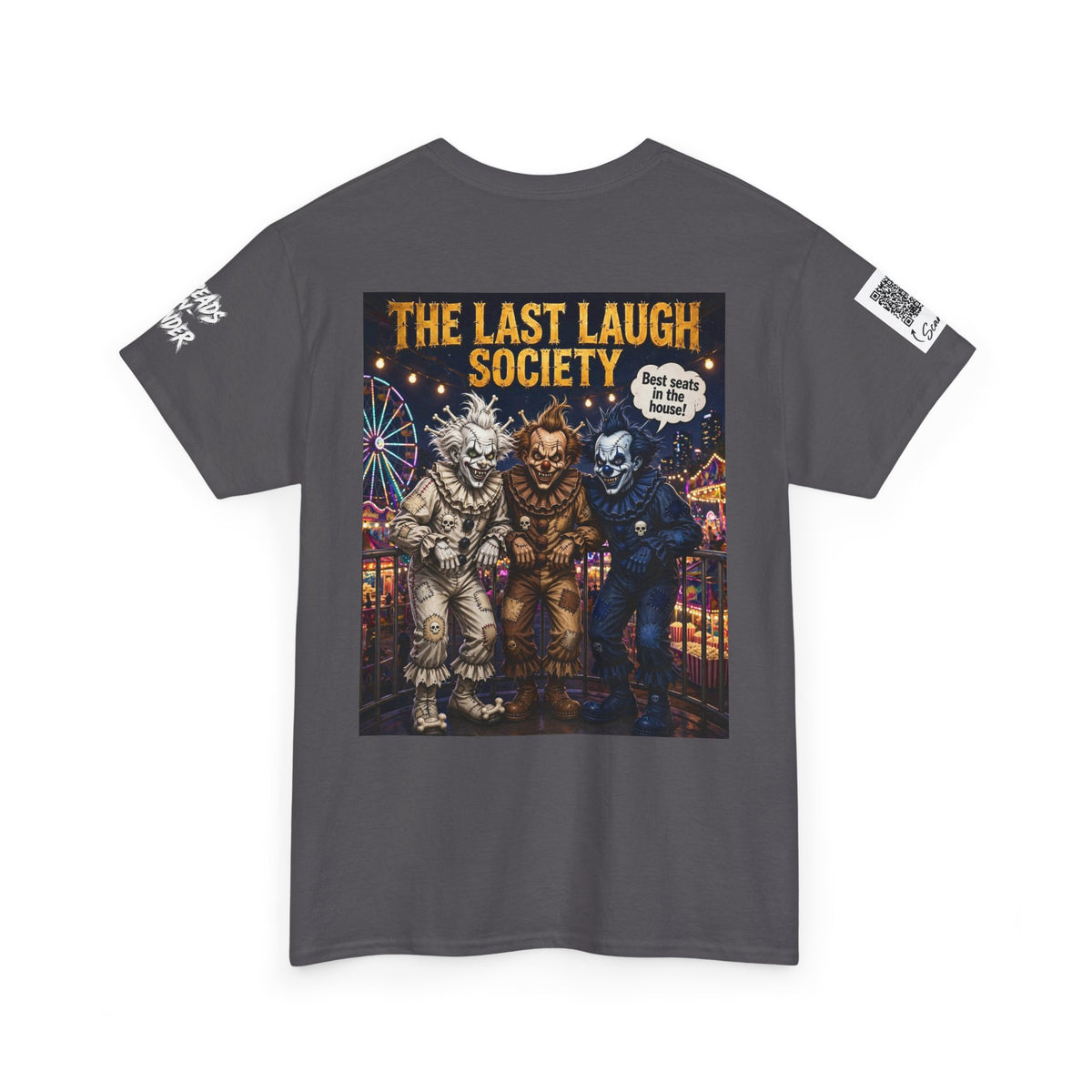 Last Laugh Society Tee #102 — Carnival Clown Horror Graphic T-Shirt