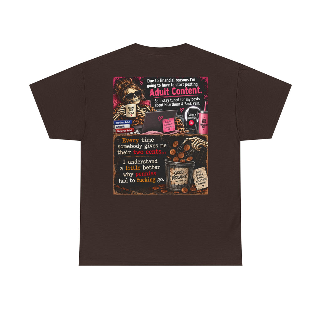 Funny 'Adult Content' Graphic Tee — Sarcastic Coffee & Cocktail Humor T-Shirt