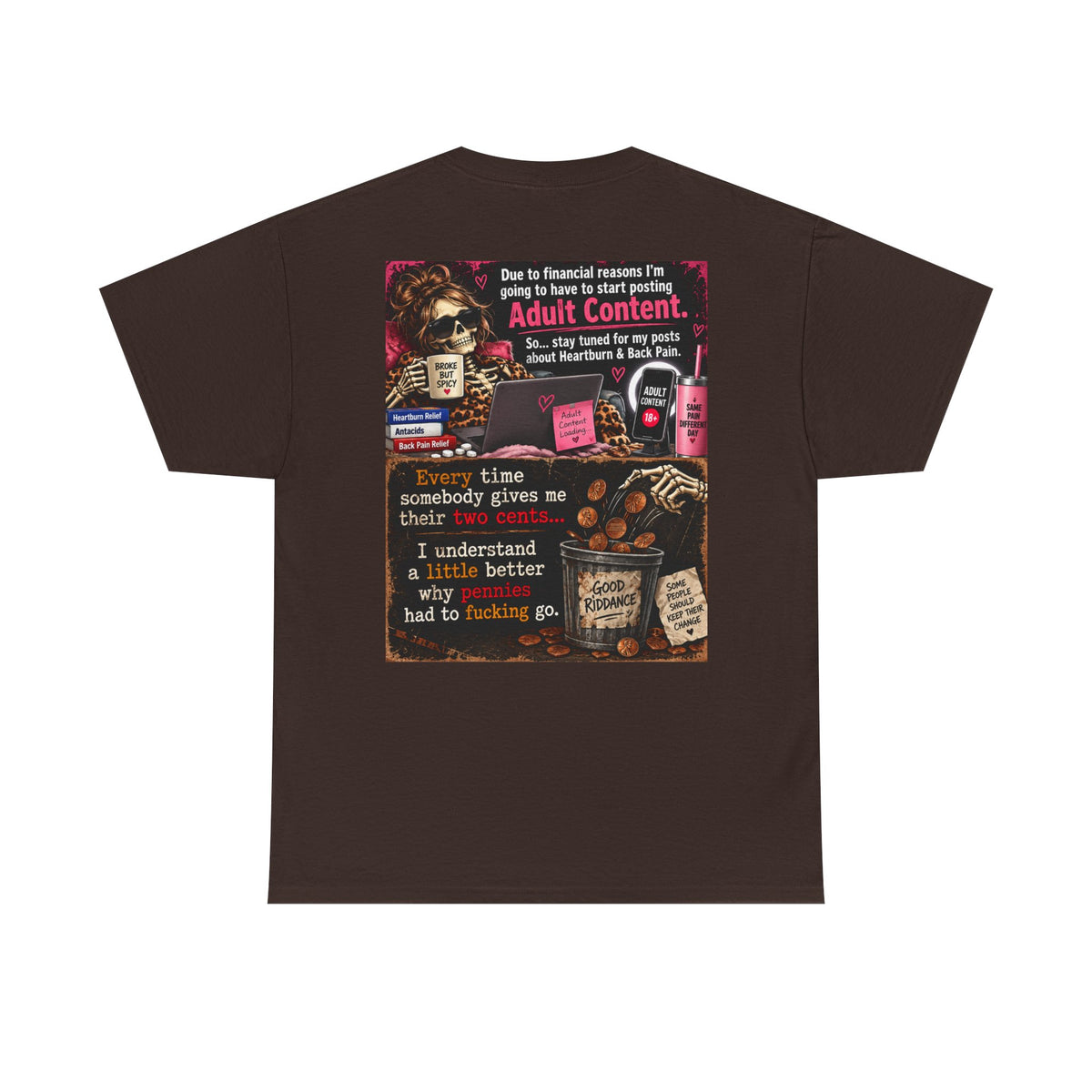 Funny 'Adult Content' Graphic Tee — Sarcastic Coffee & Cocktail Humor T-Shirt