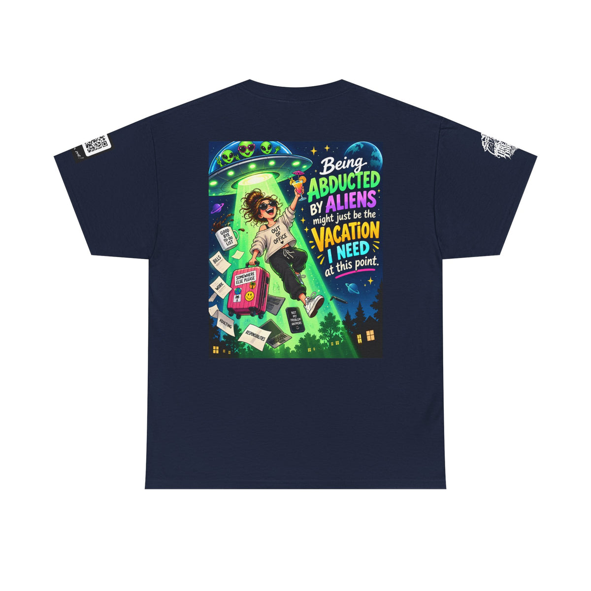 Alien Abduction Vacation — Out of Office Back Graphic Tee