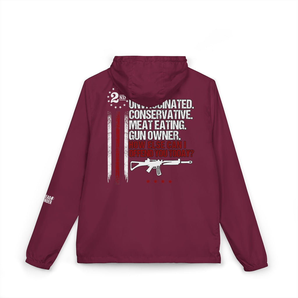 Windbreaker Jacket — '2nd Amendment: Unvaccinated Conservative' Patriotic Rifle Design