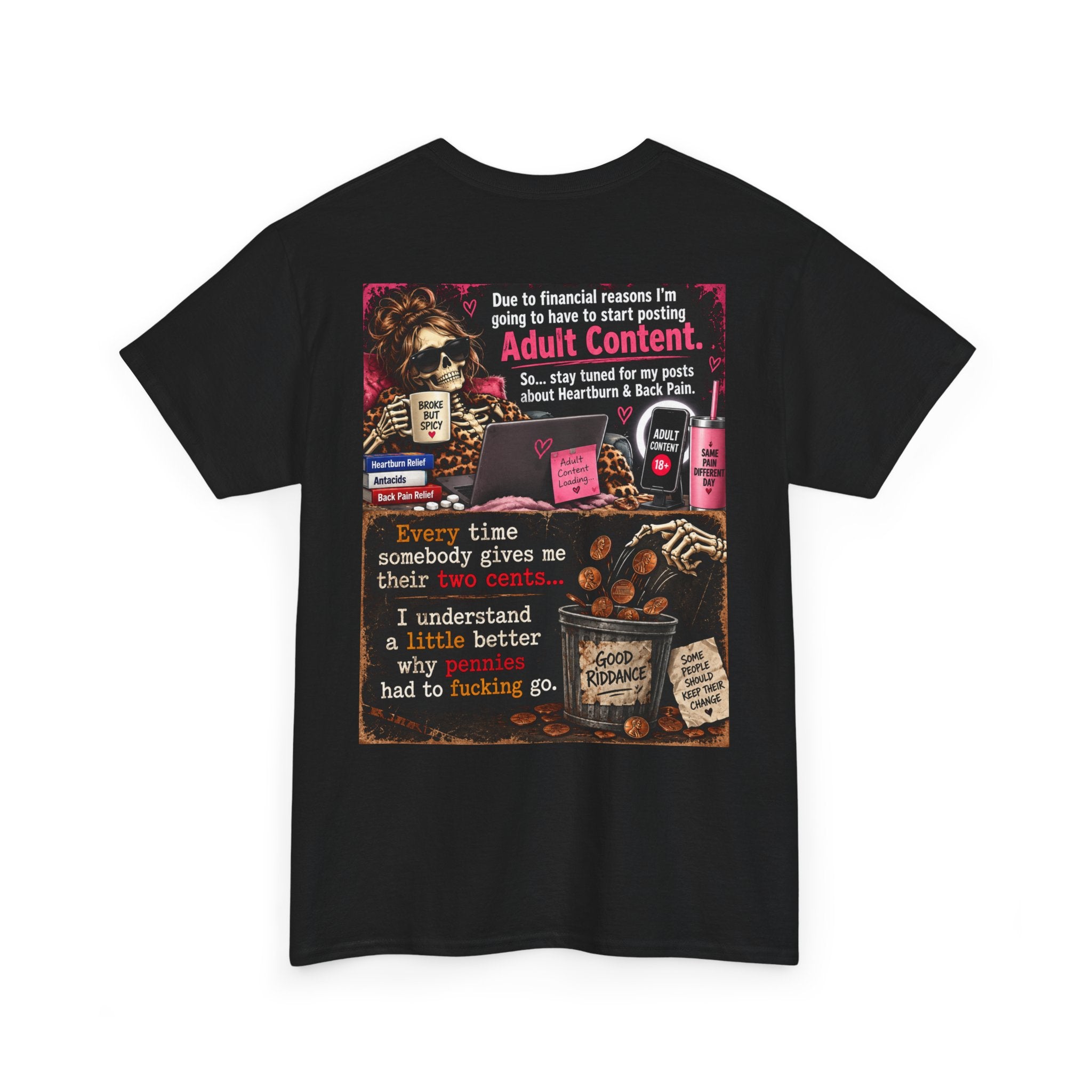 Funny 'Adult Content' Graphic Tee — Sarcastic Coffee & Cocktail Humor T-Shirt