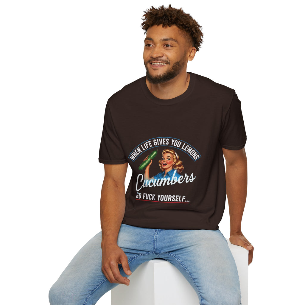 T-Shirt — "When Life Gives You Lemons... Cucumbers" Vintage Retro Graphic Tee