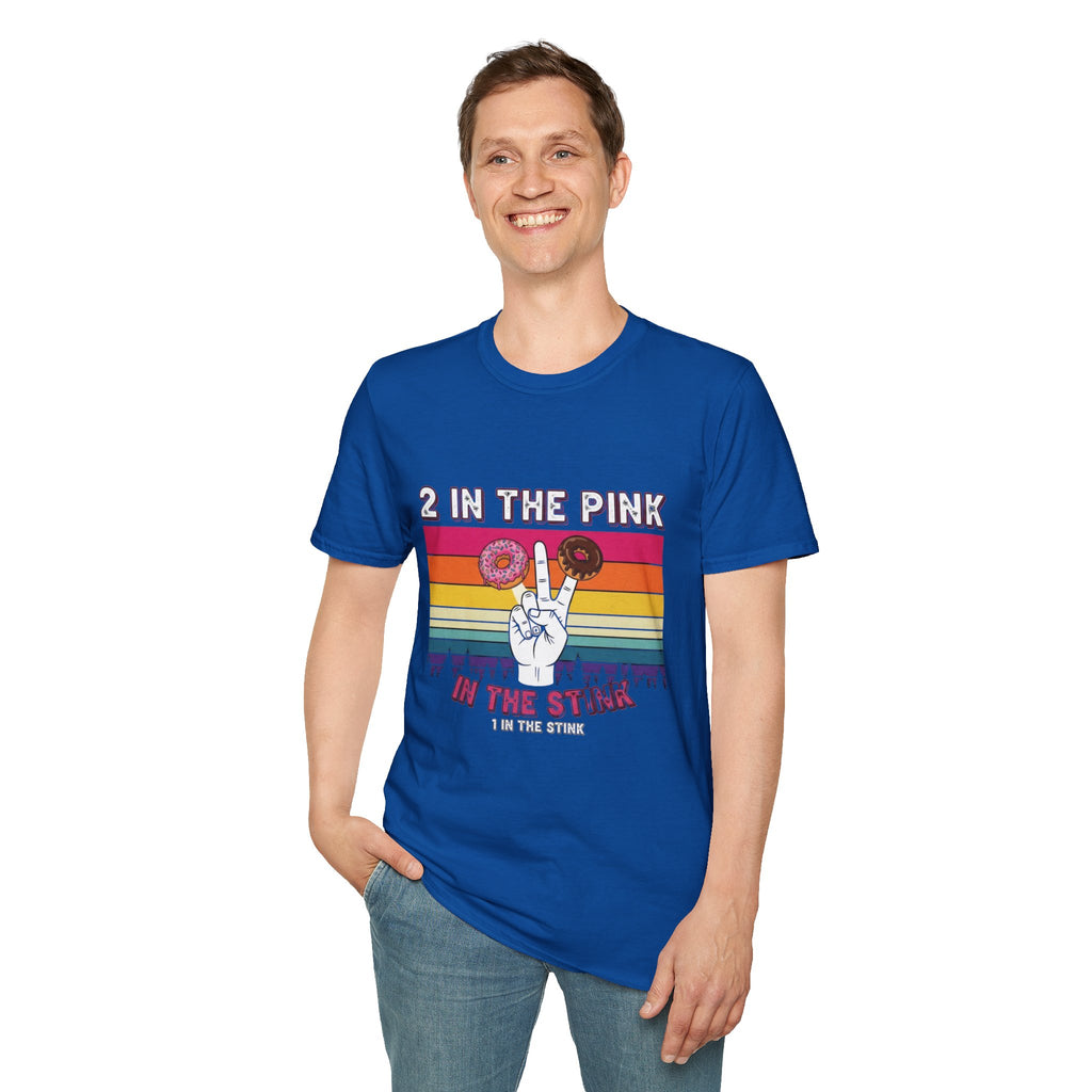 2 In The Pink Donut Peace Sign T‑Shirt — Retro Rainbow Dessert Graphic Tee