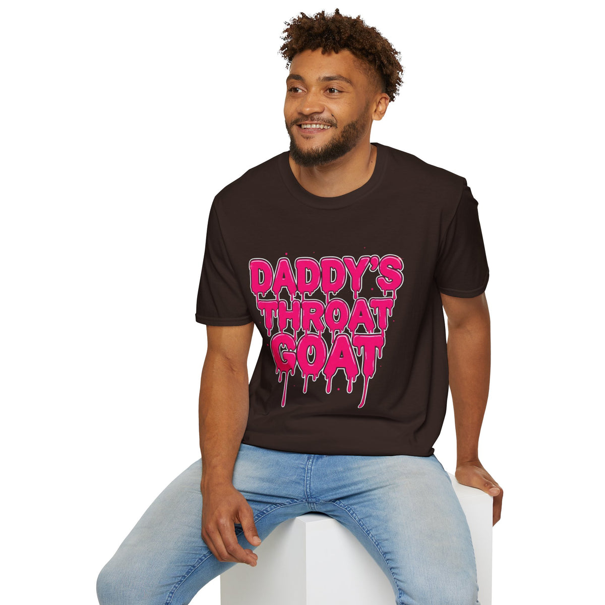 Graphic Tee — "Daddy's Throat" Drip Lettering Shirt