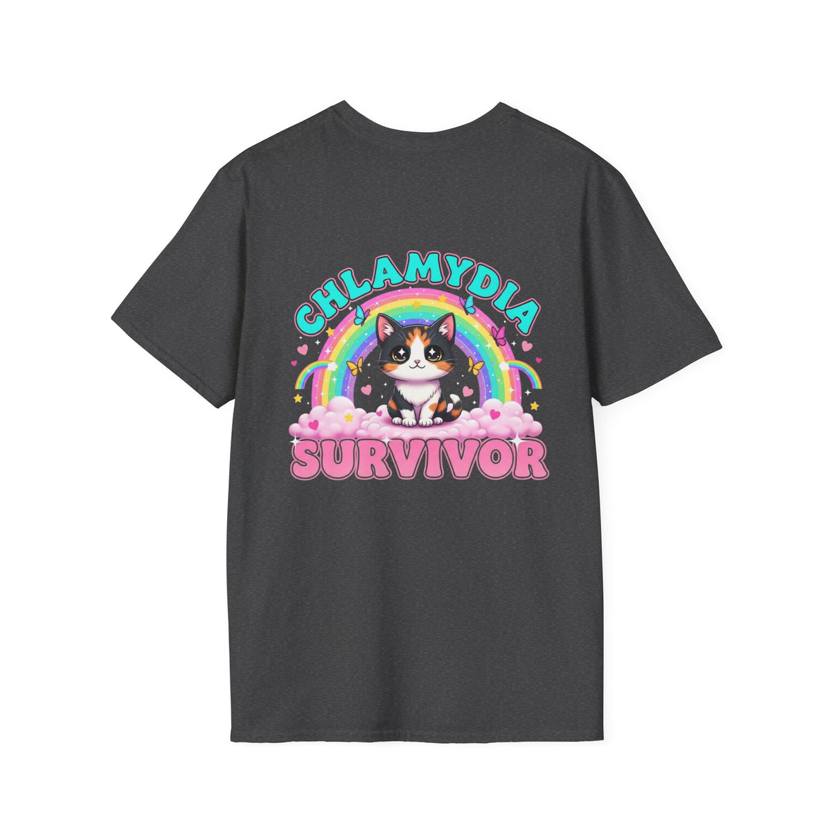 Chlamydia Survivor Cat T-Shirt — Cute Rainbow Calico Tee