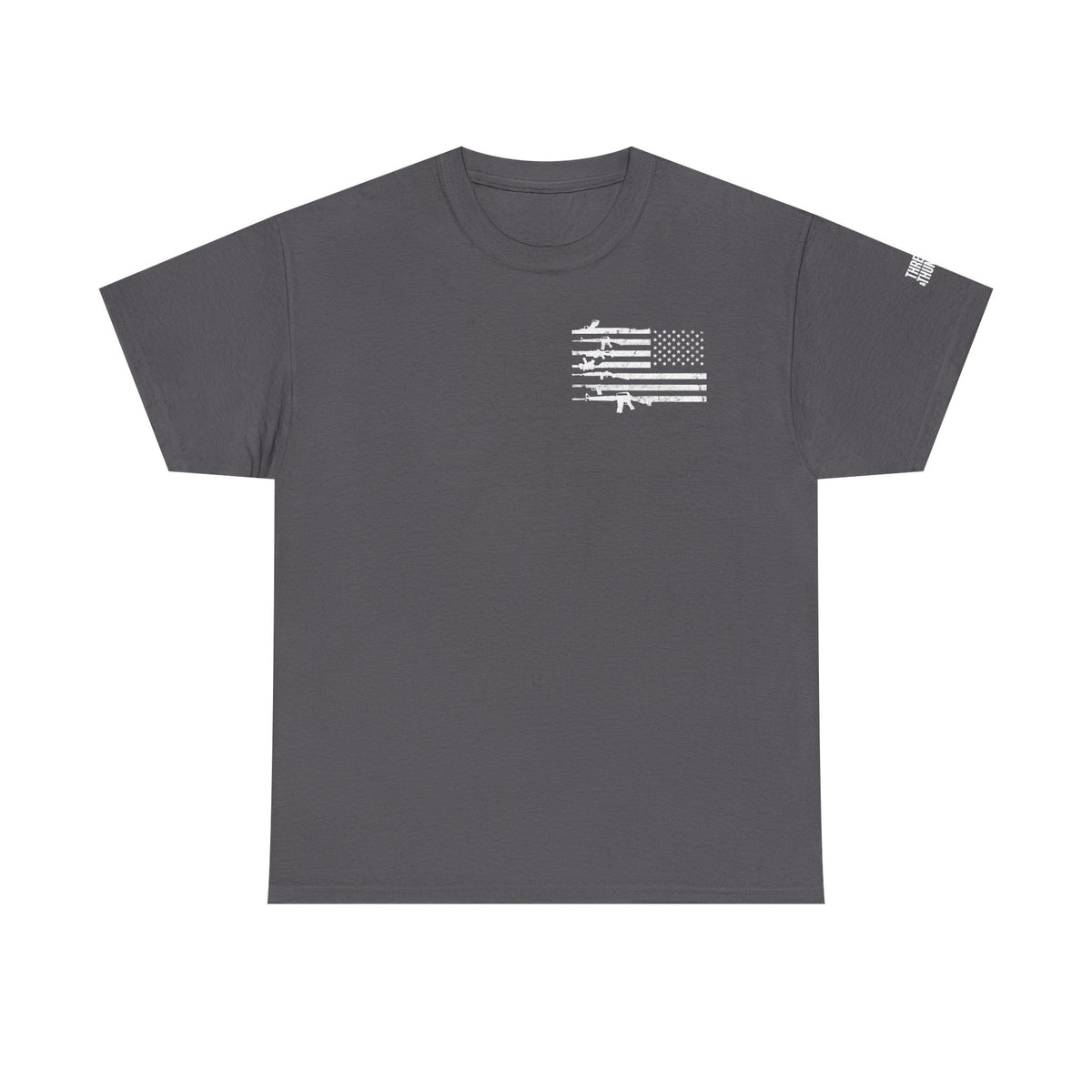 T-Shirt — 'Show No Mercy' Tactical Skull American Flag Tee