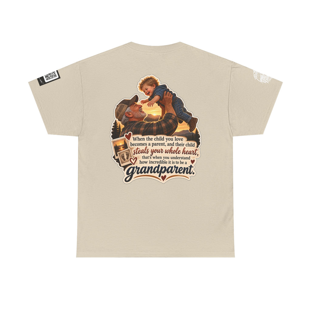 A Grandchild Steals Your Whole Heart — Proud Grandparent Back Graphic Tee