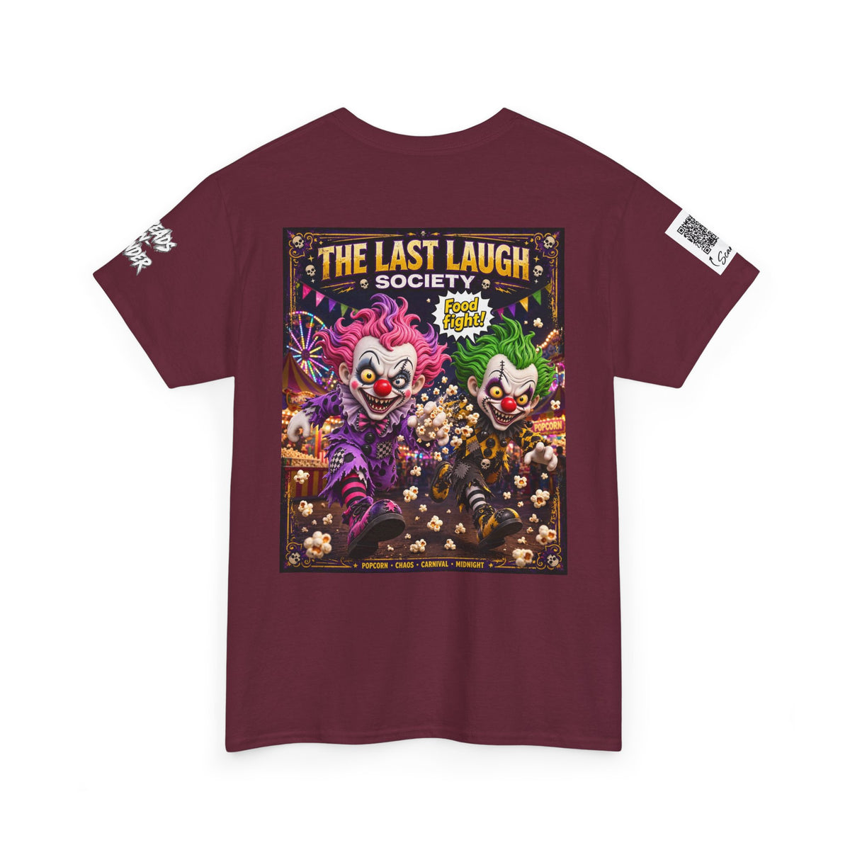 The Last Laugh Society Tee #132 — Carnival Clown Horror Graphic T-Shirt