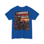 I Survived Too Much Hell T-Shirt – Veteran/Resilient Motorcycle Rider Graphic Tee