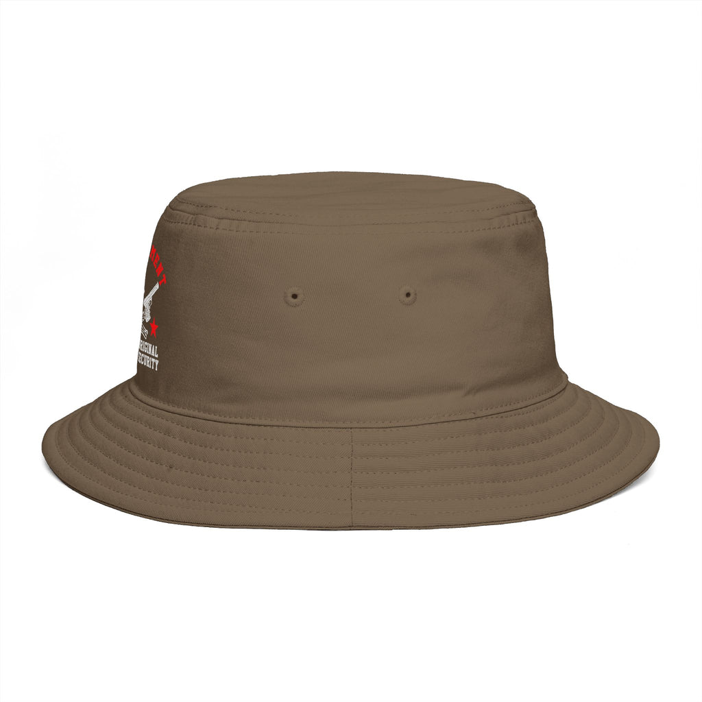 Bucket Hat - Red Liesbovt Homeland Security Skull Logo