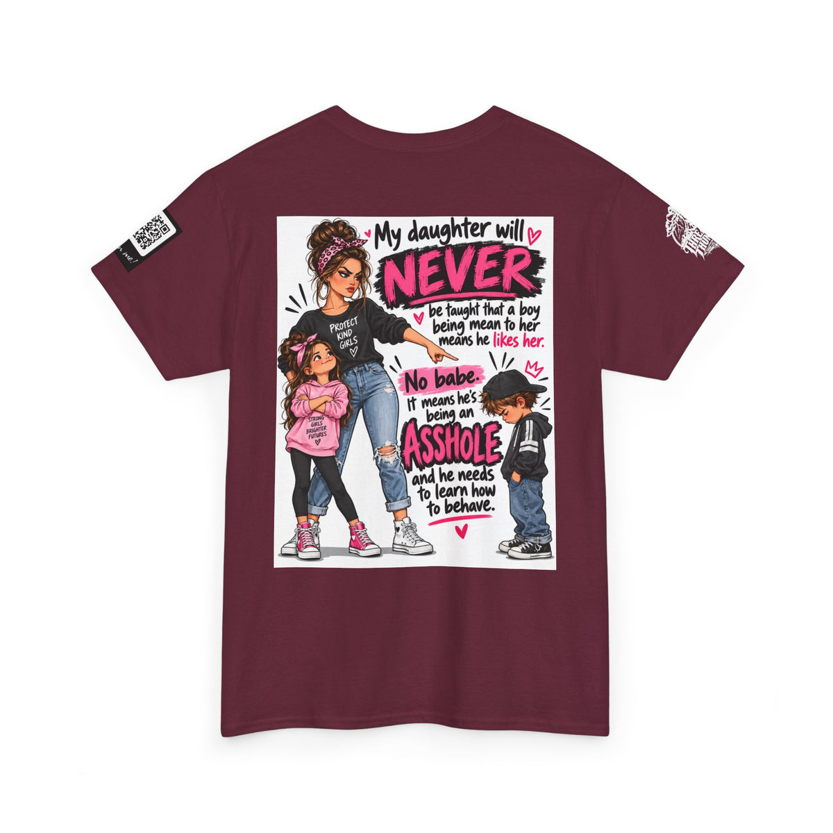 Mean Boys Are Assholes — Protective Mom Back Graphic Tee