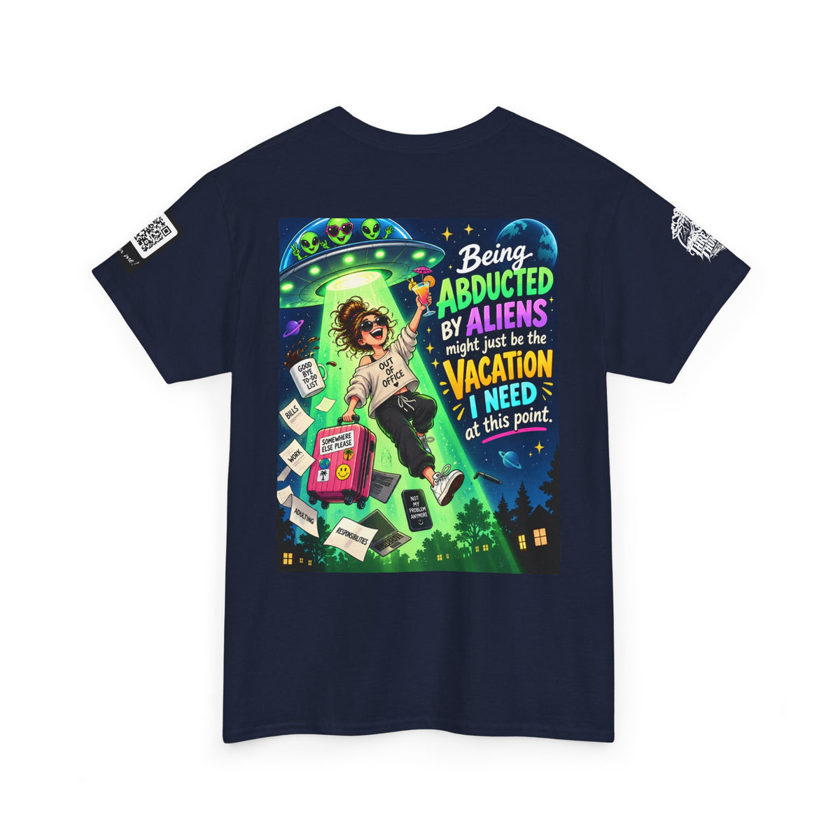 Alien Abduction Vacation — Out of Office Back Graphic Tee
