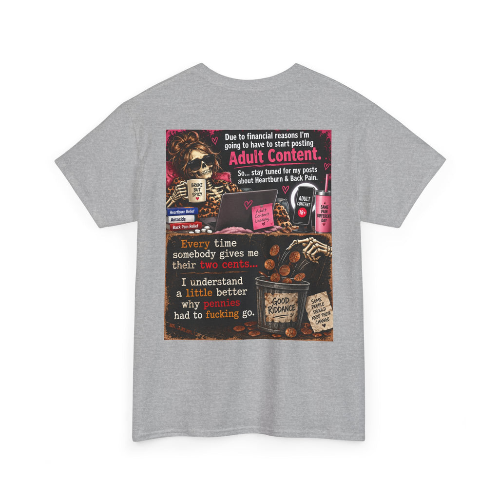 Funny 'Adult Content' Graphic Tee — Sarcastic Coffee & Cocktail Humor T-Shirt