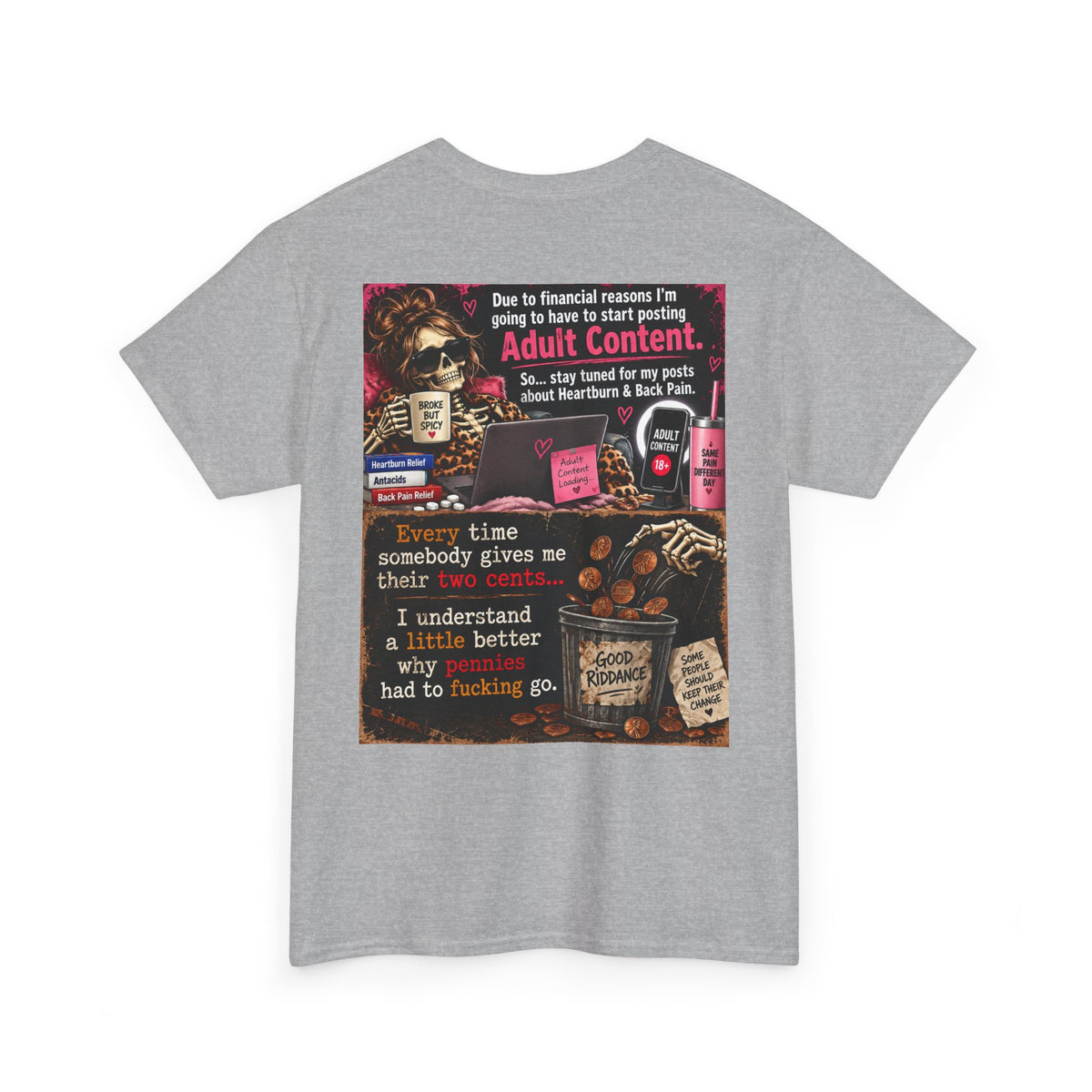 Funny 'Adult Content' Graphic Tee — Sarcastic Coffee & Cocktail Humor T-Shirt