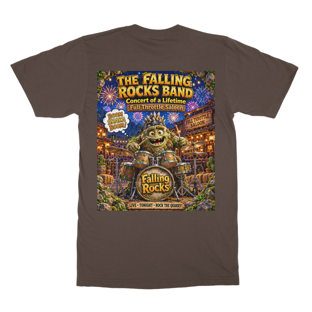 Falling Rocks Collection Classic Heavy Cotton Adult T-Shirt