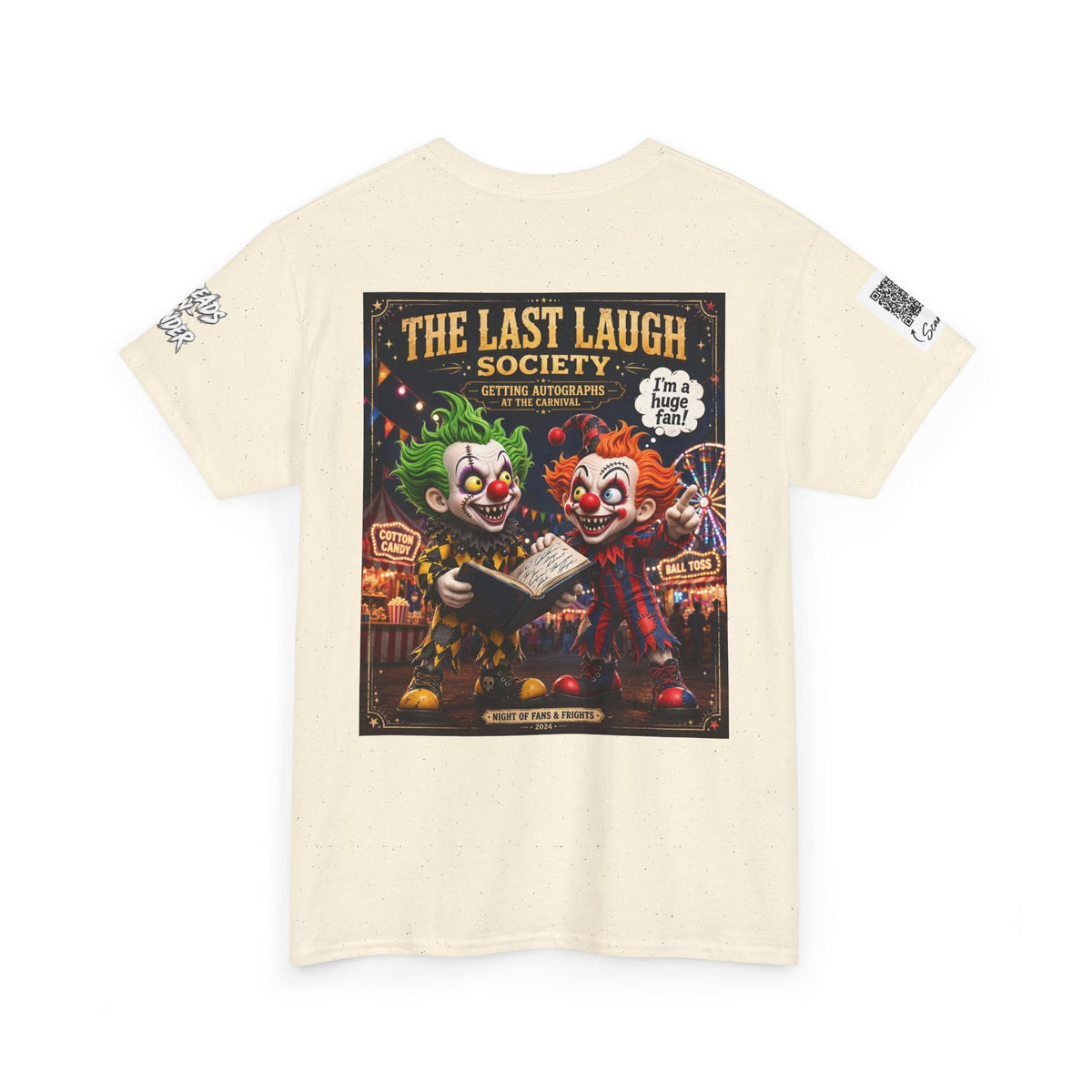The Last Laugh Society Tee #124 — Carnival Clown Horror Graphic T-Shirt