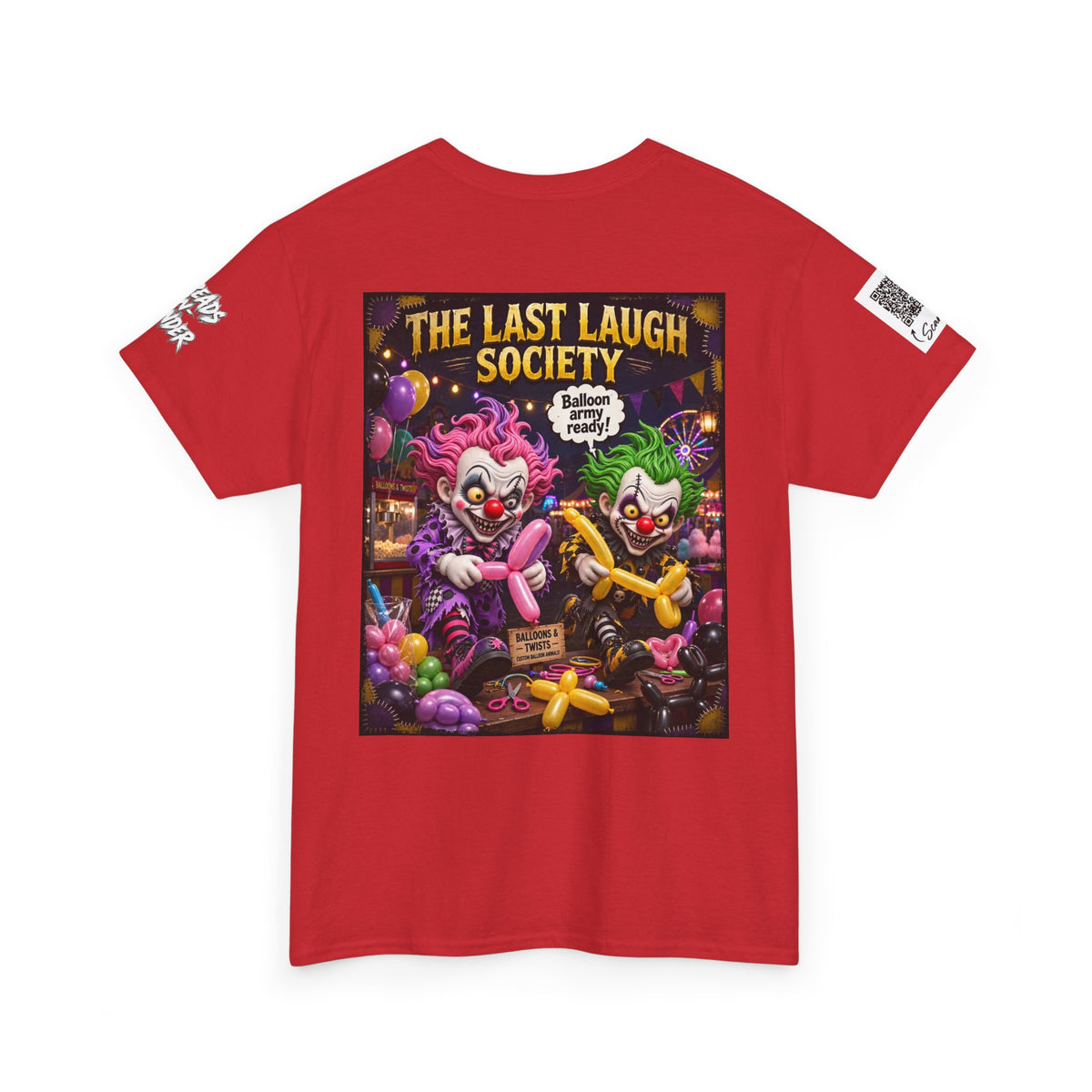 The Last Laugh Society Tee #130 — Carnival Clown Horror Graphic T-Shirt
