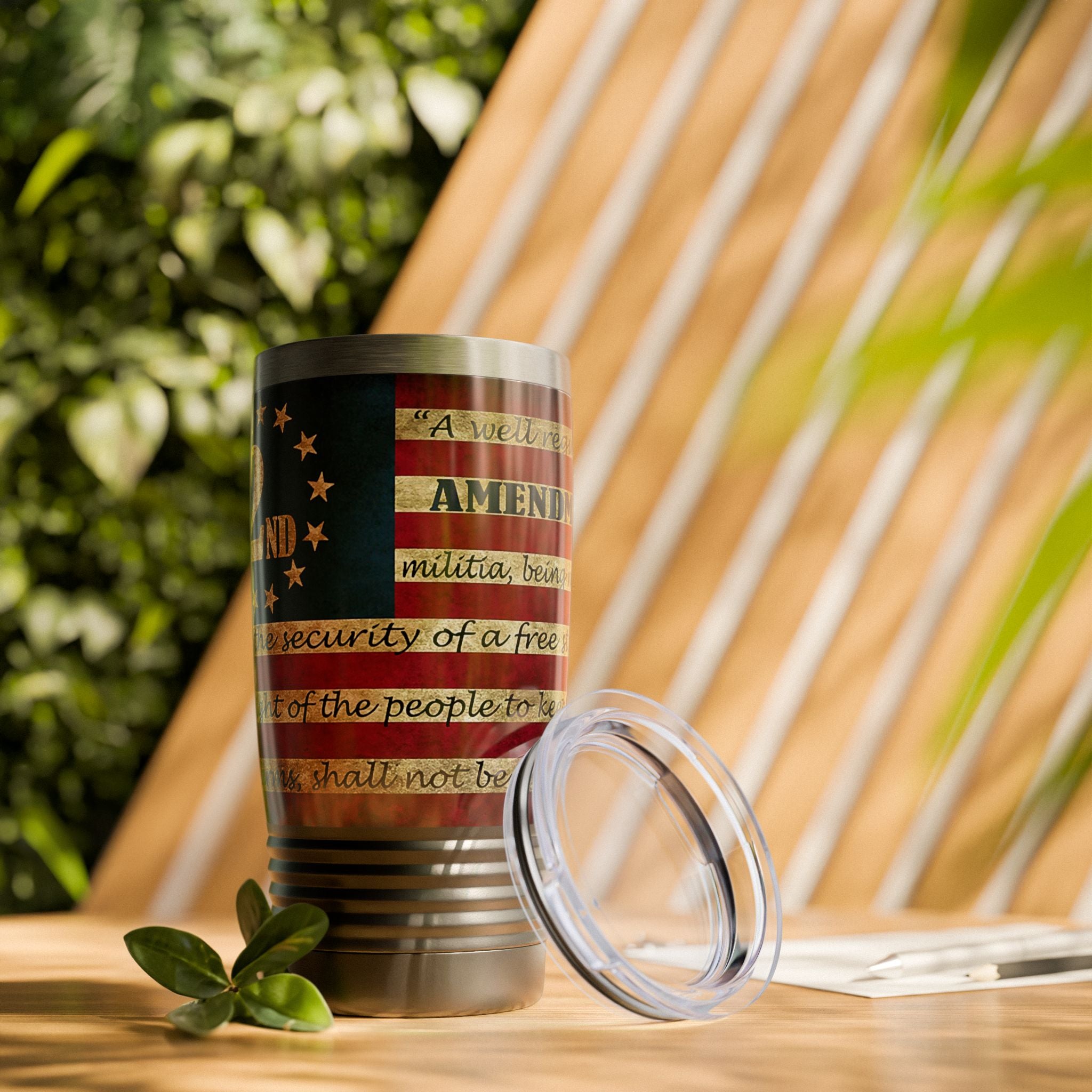 2nd Amendment Flag 20oz Tumbler — Patriotic Ringneck Insulated Cup