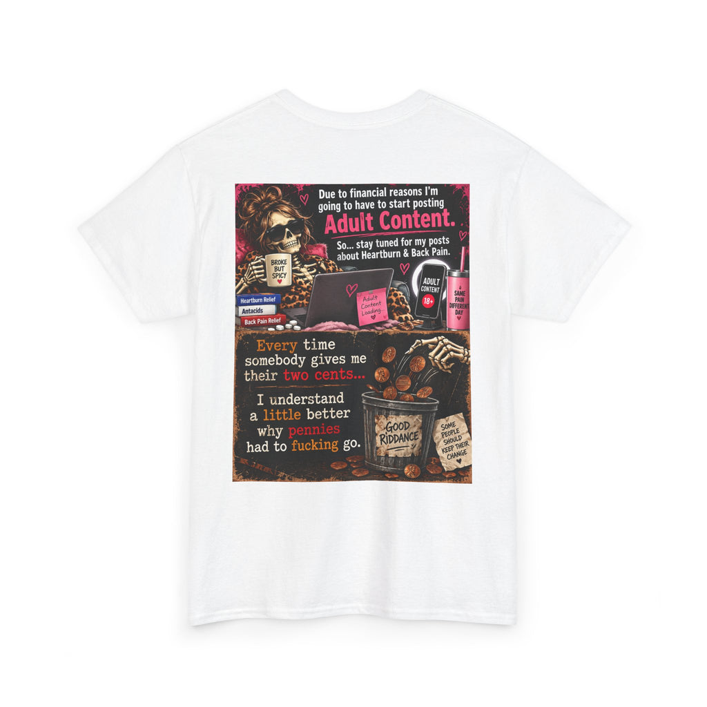Funny 'Adult Content' Graphic Tee — Sarcastic Coffee & Cocktail Humor T-Shirt