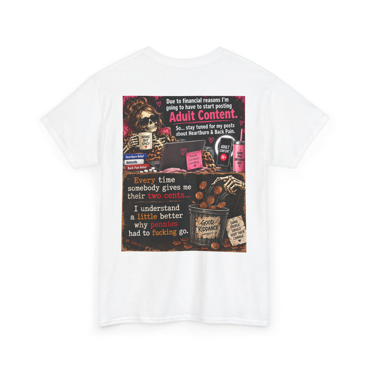 Funny 'Adult Content' Graphic Tee — Sarcastic Coffee & Cocktail Humor T-Shirt