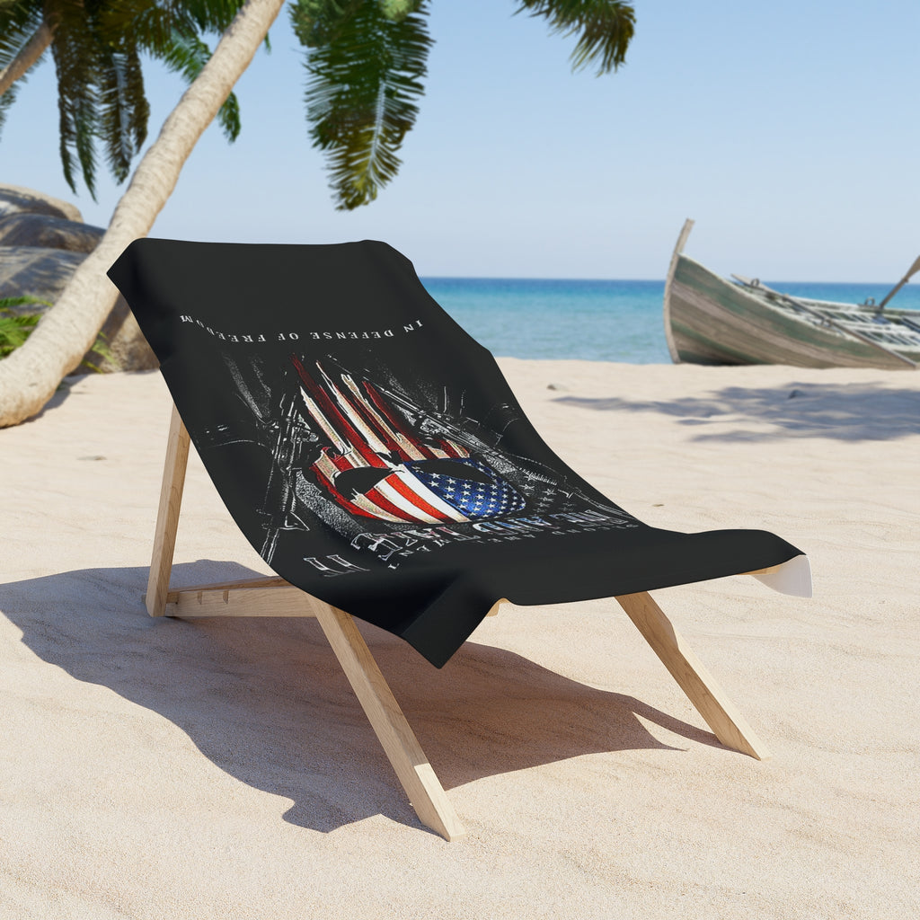 Patriotic Punisher Skull Beach Towel – "Come and Take It" 2nd Amendment Design