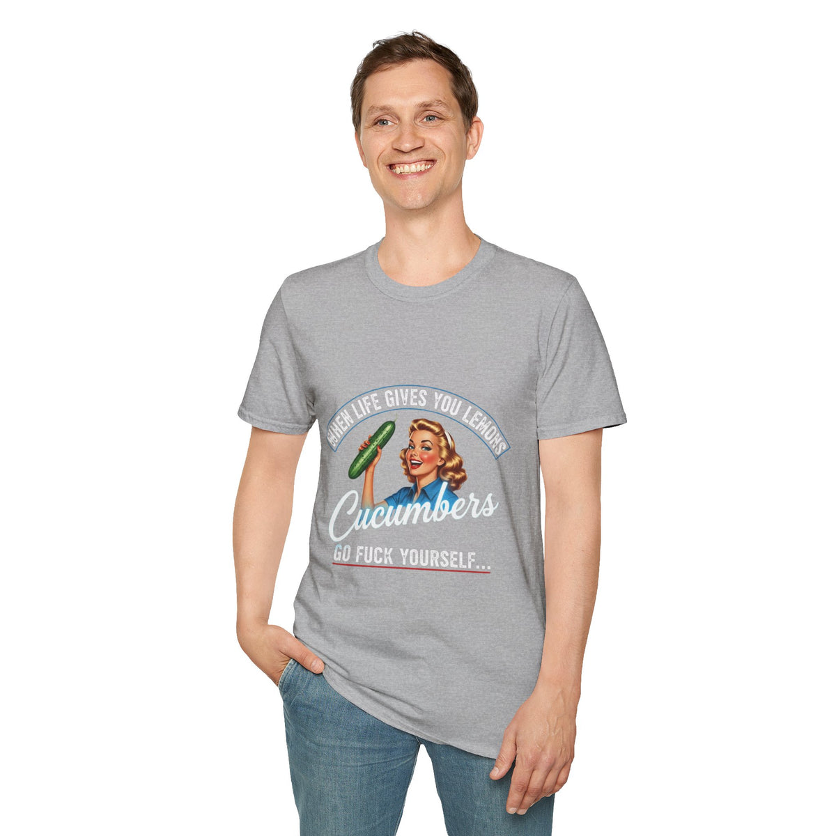 T-Shirt — "When Life Gives You Lemons... Cucumbers" Vintage Retro Graphic Tee