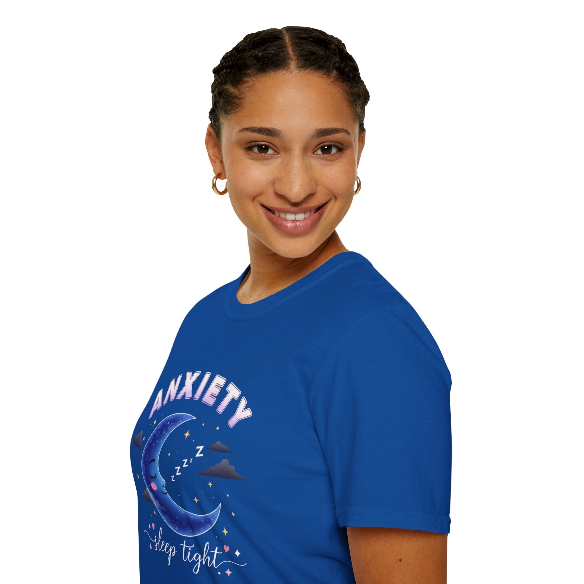 Anxiety Moon T-Shirt — 'Sleep Tight' Cute Moon & Stars Relaxation Tee