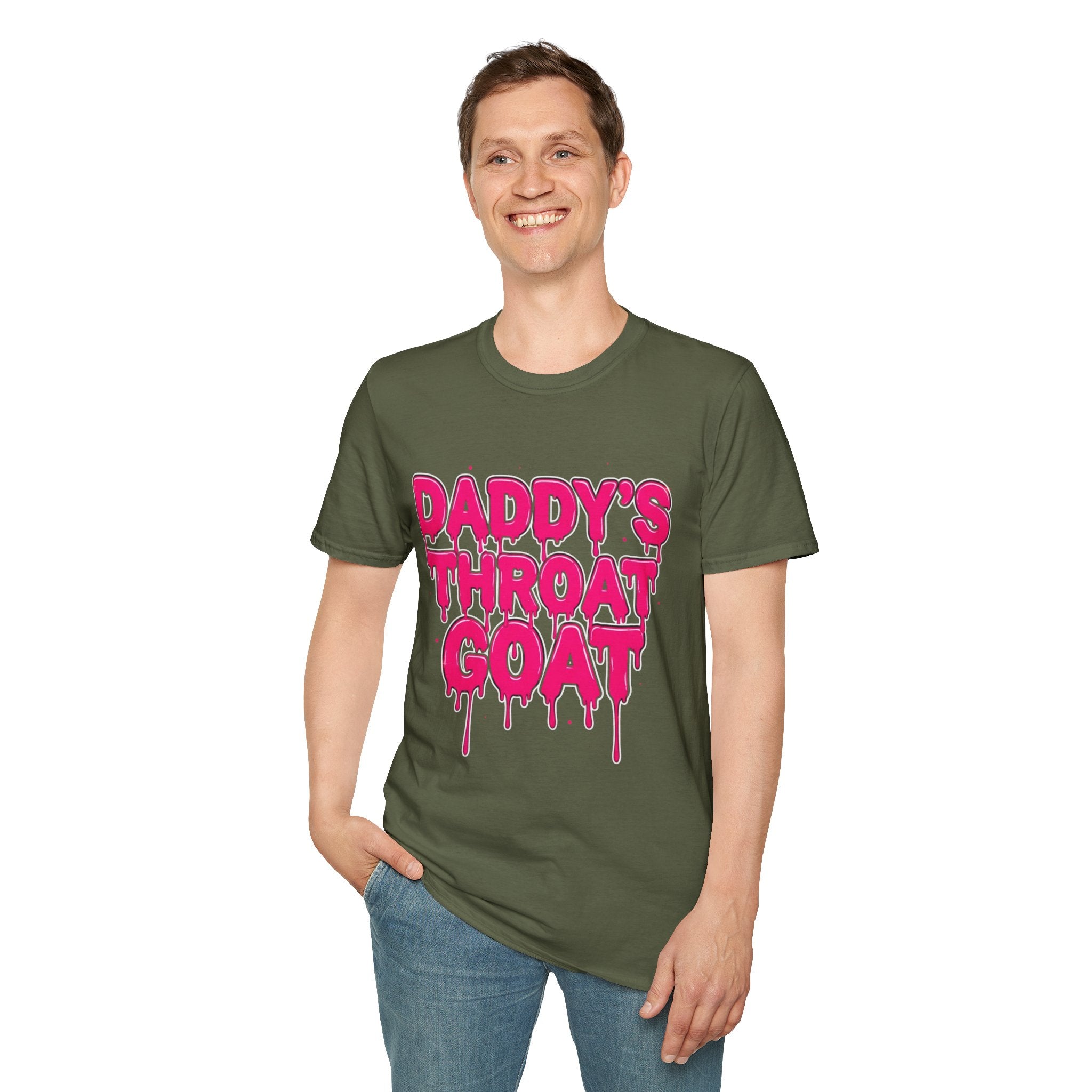 Graphic Tee — "Daddy's Throat" Drip Lettering Shirt