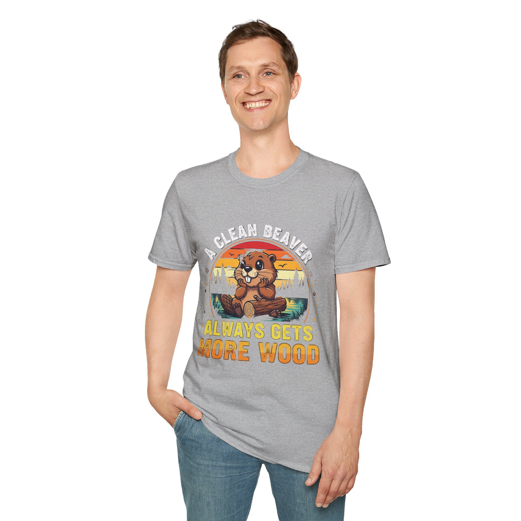 A Clean Beaver T-Shirt — "A Clean Beaver Always Gets More Wood" Retro Graphic Tee