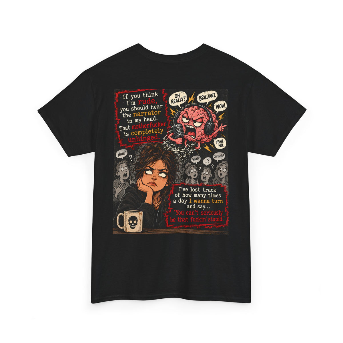 Anxious Brain Comic T‑Shirt — 'If you think I'm rude...' Mental Health Graphic Tee
