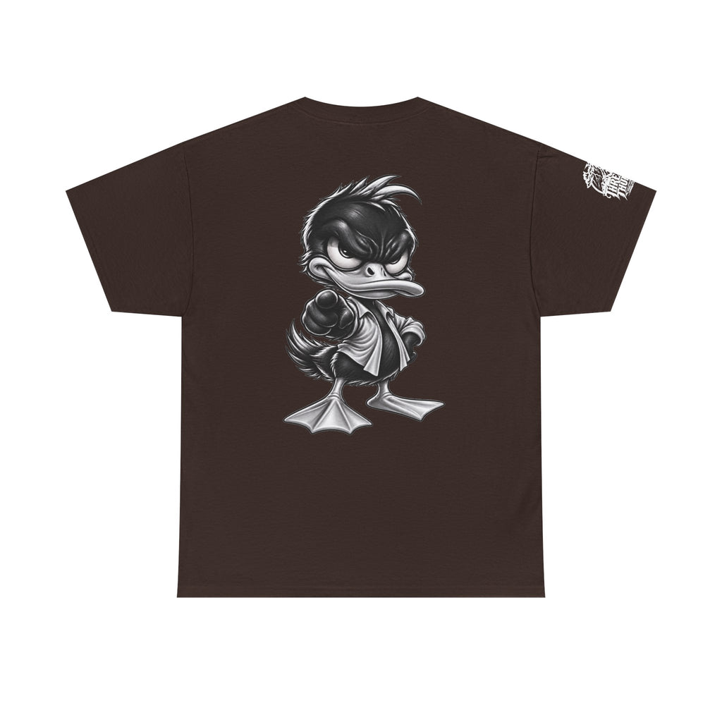 Monochrome Rebel Duck Character Back Graphic Tee