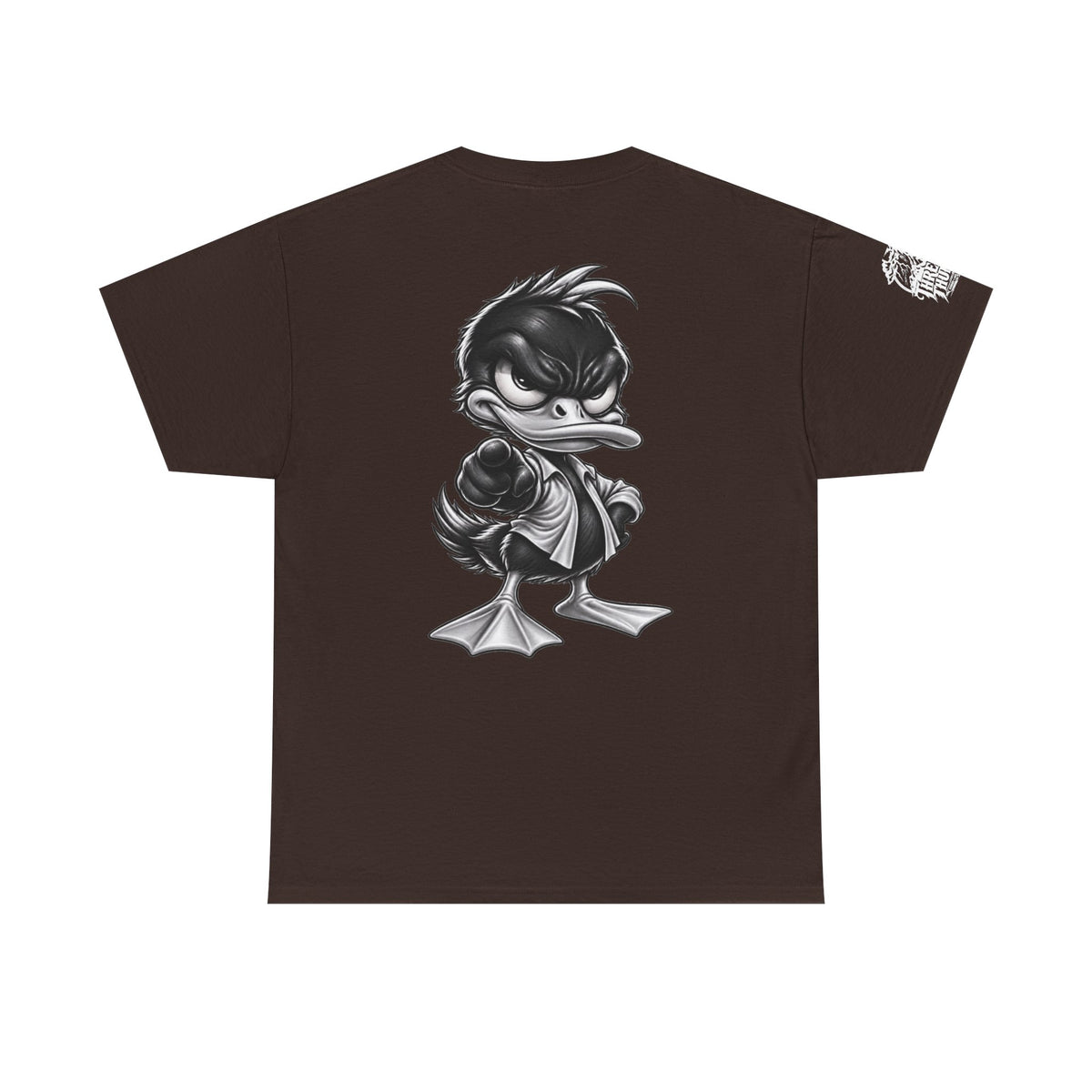 Monochrome Rebel Duck Character Back Graphic Tee