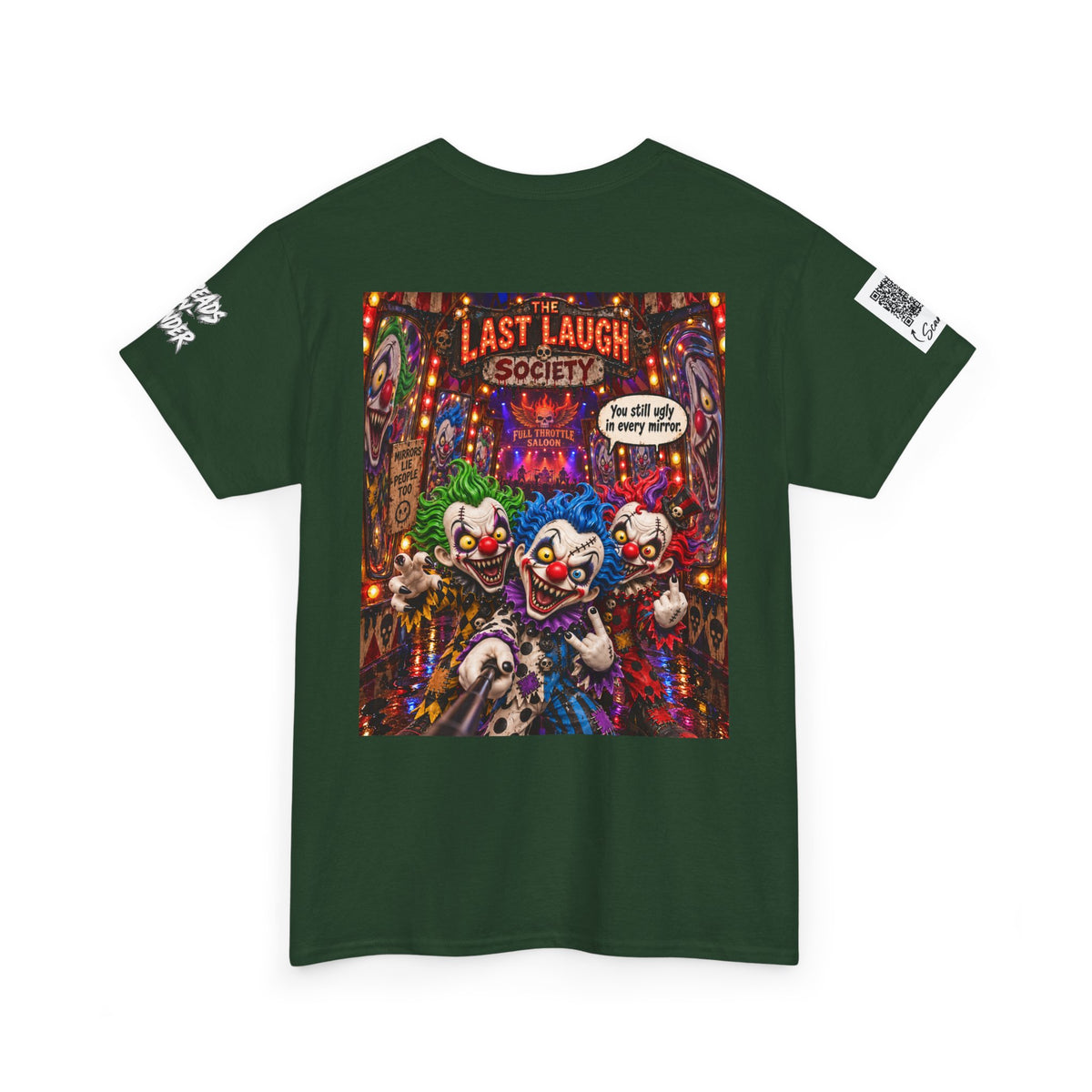 The Last Laugh Society Tee #121 — Carnival Clown Horror Graphic T-Shirt