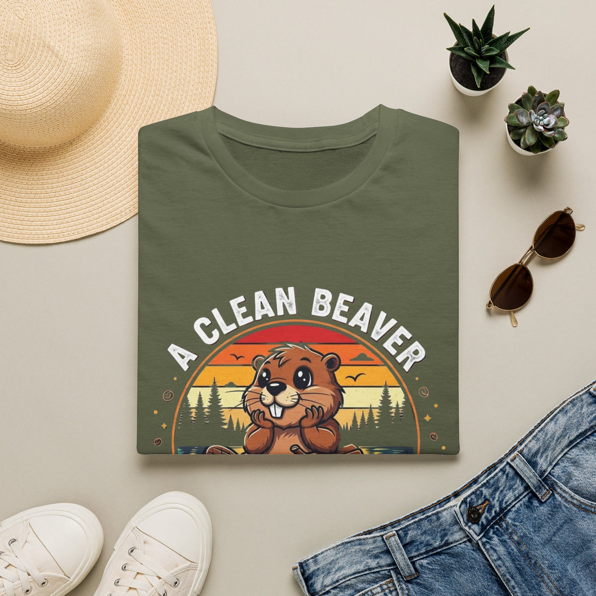 A Clean Beaver T-Shirt — "A Clean Beaver Always Gets More Wood" Retro Graphic Tee