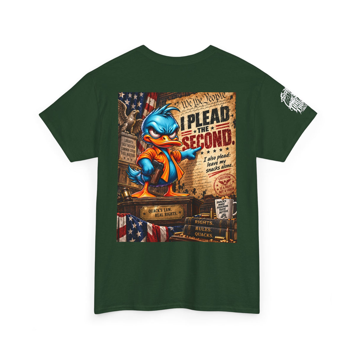 Conservative Duck "I Plead the Second" T-Shirt | Back Print | Threads & Thunder