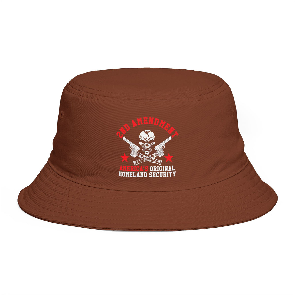 Bucket Hat - Red Liesbovt Homeland Security Skull Logo