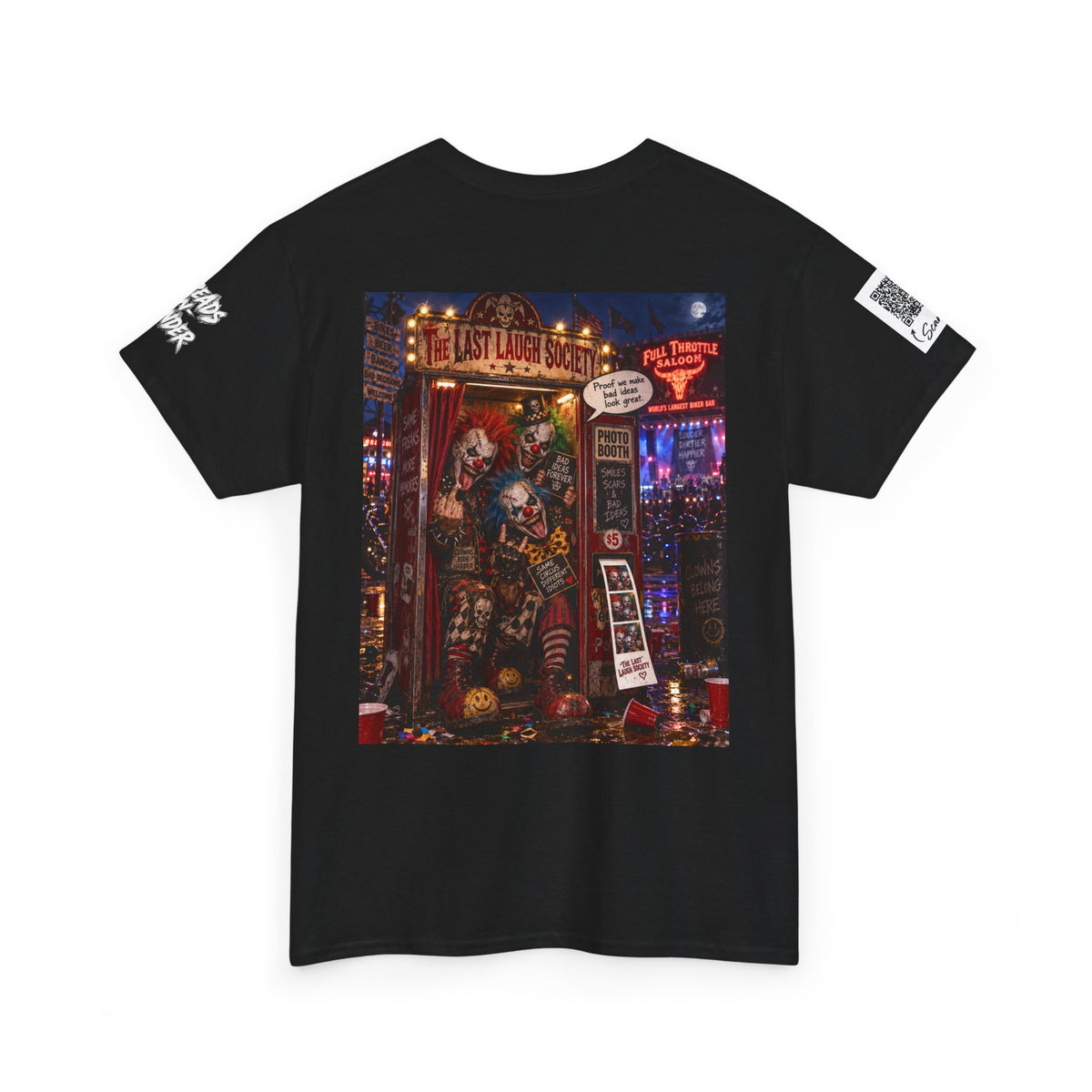 The Last Laugh Society Tee #145 — Carnival Clown Horror Graphic T-Shirt