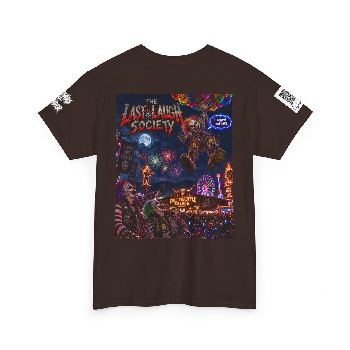 The Last Laugh Society Tee #144 — Carnival Clown Horror Graphic T-Shirt