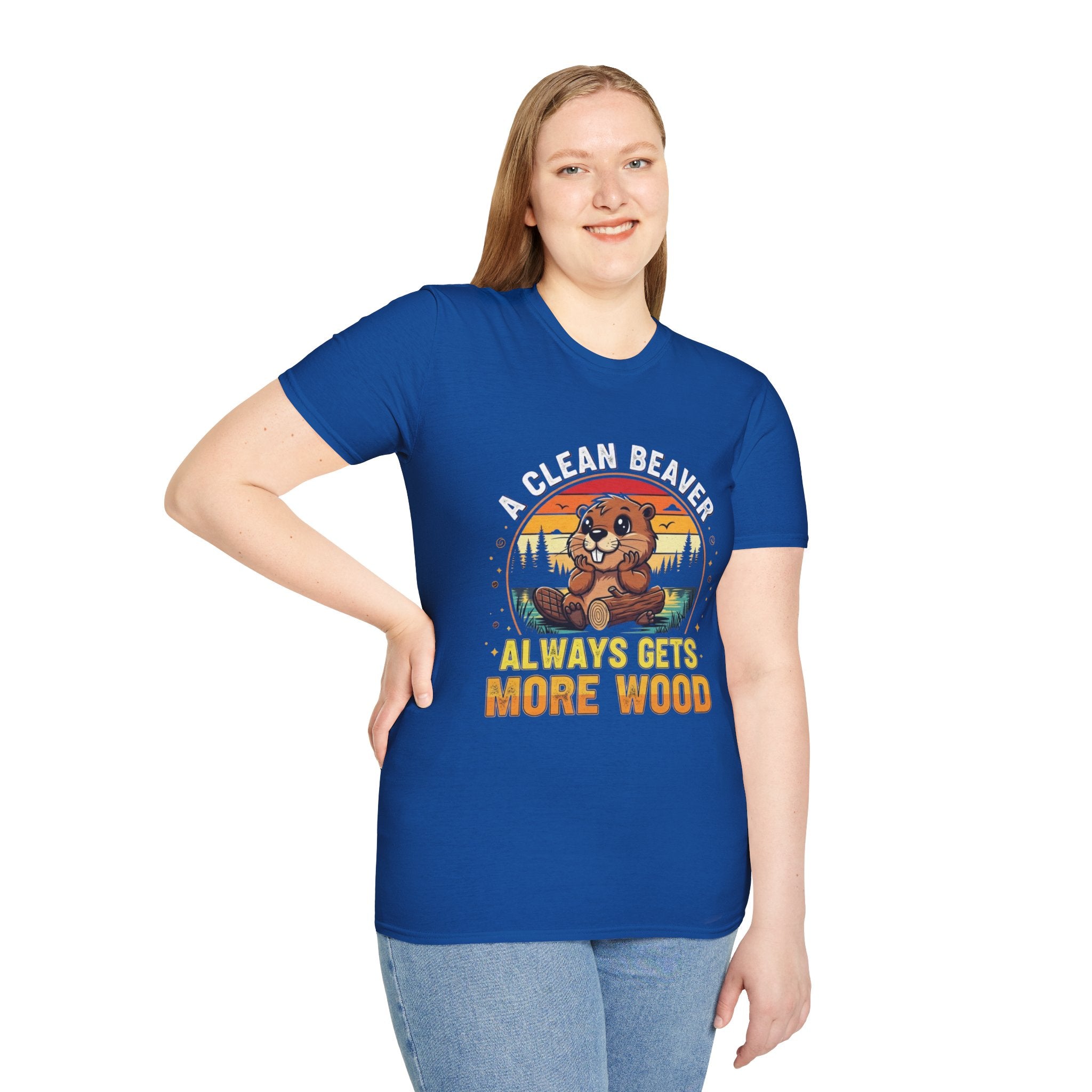 A Clean Beaver T-Shirt — "A Clean Beaver Always Gets More Wood" Retro Graphic Tee
