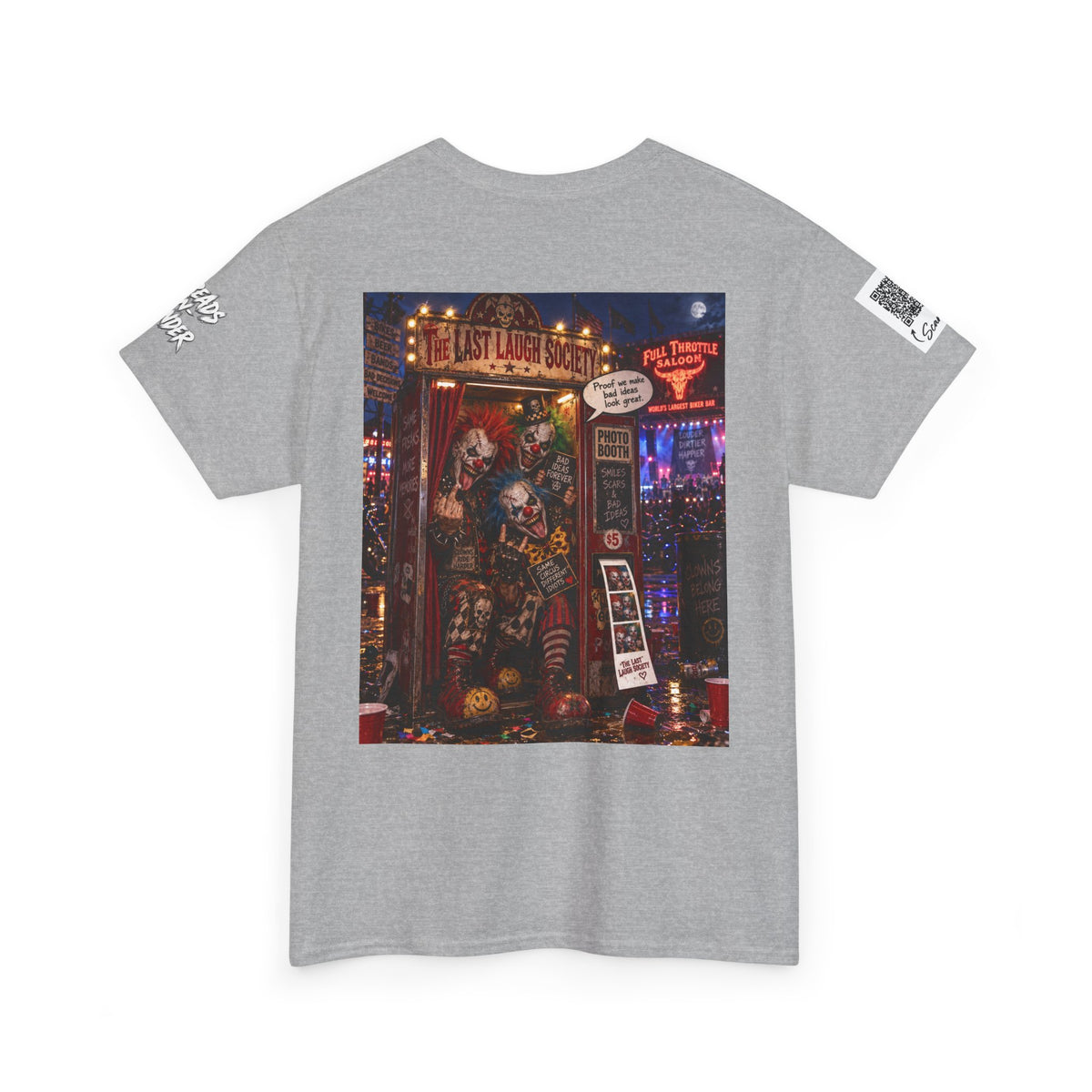 The Last Laugh Society Tee #145 — Carnival Clown Horror Graphic T-Shirt