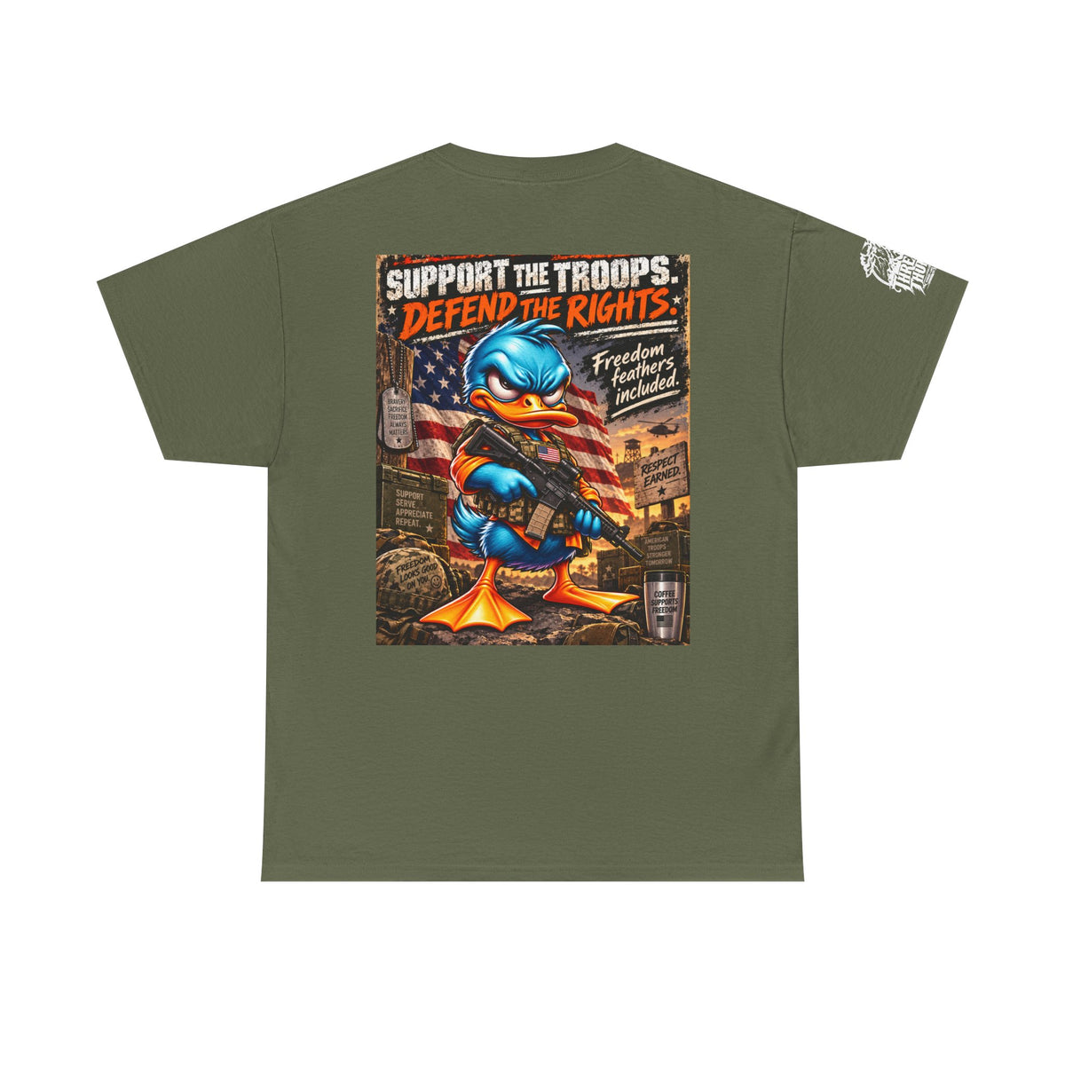 Support the Troops, Defend the Rights Back Graphic Tee
