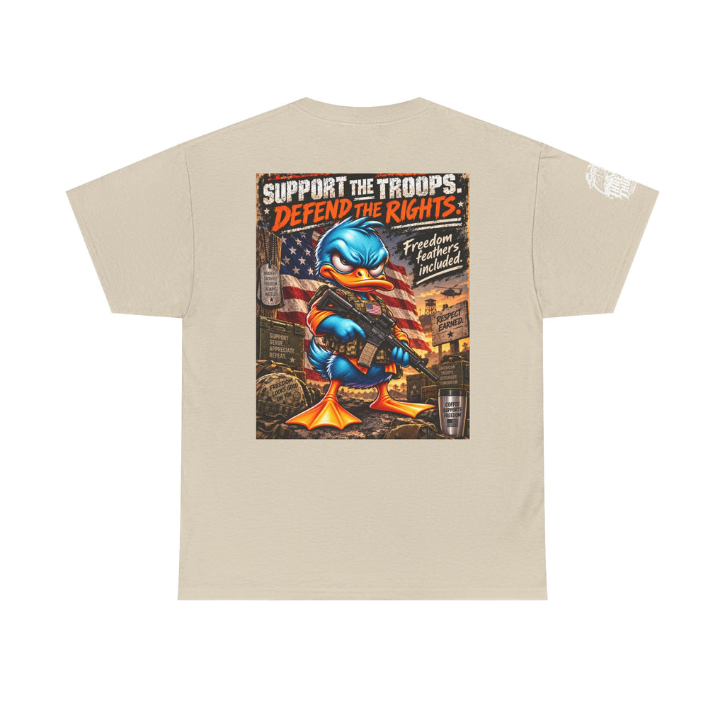 Support the Troops, Defend the Rights Back Graphic Tee