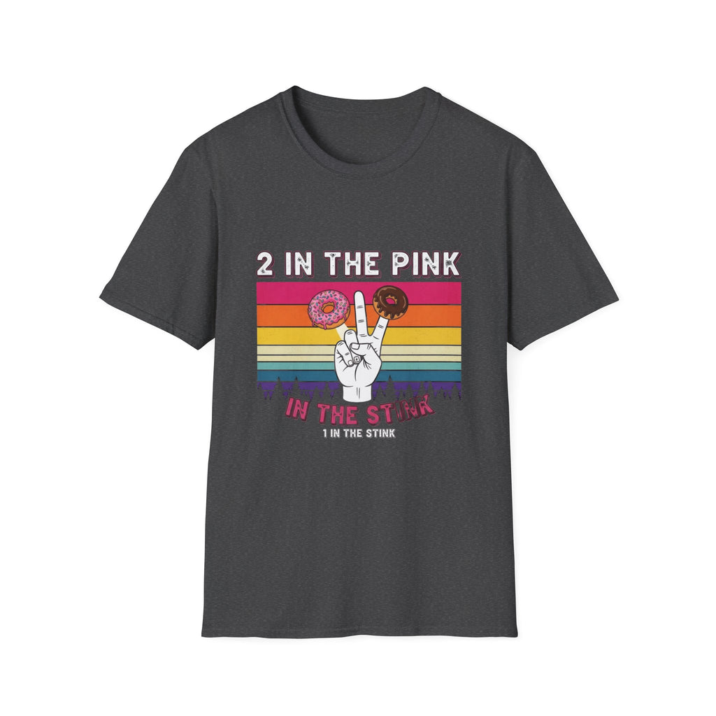 2 In The Pink Donut Peace Sign T‑Shirt — Retro Rainbow Dessert Graphic Tee