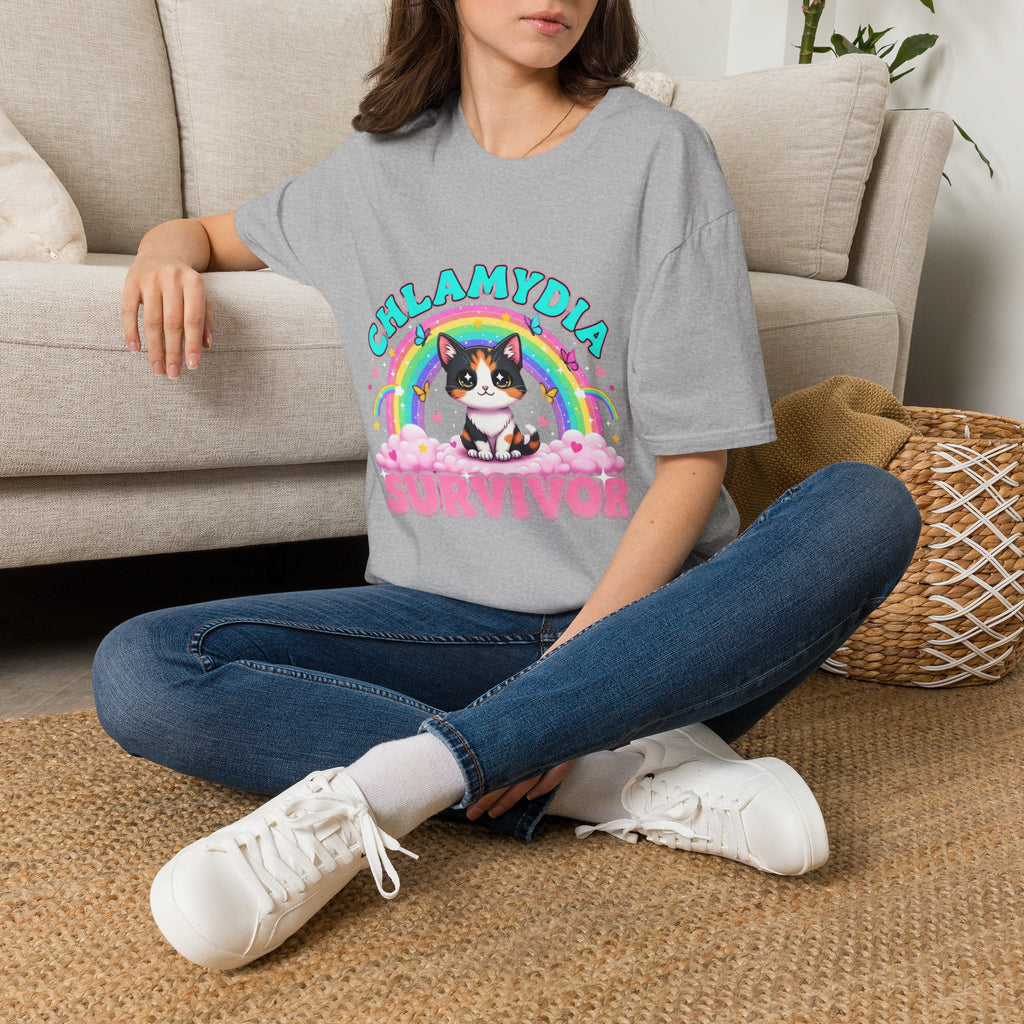 Chlamydia Survivor Cat T-Shirt — Cute Rainbow Calico Tee