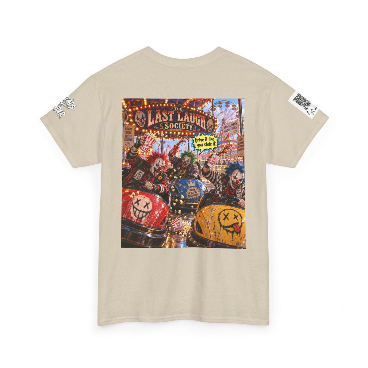 The Last Laugh Society Tee #136 — Carnival Clown Horror Graphic T-Shirt