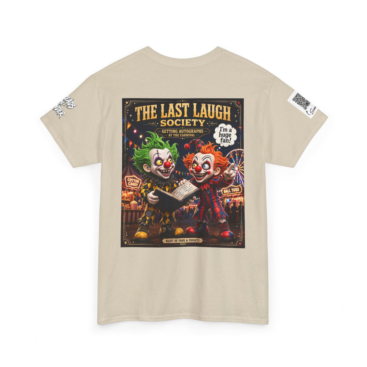 The Last Laugh Society Tee #124 — Carnival Clown Horror Graphic T-Shirt