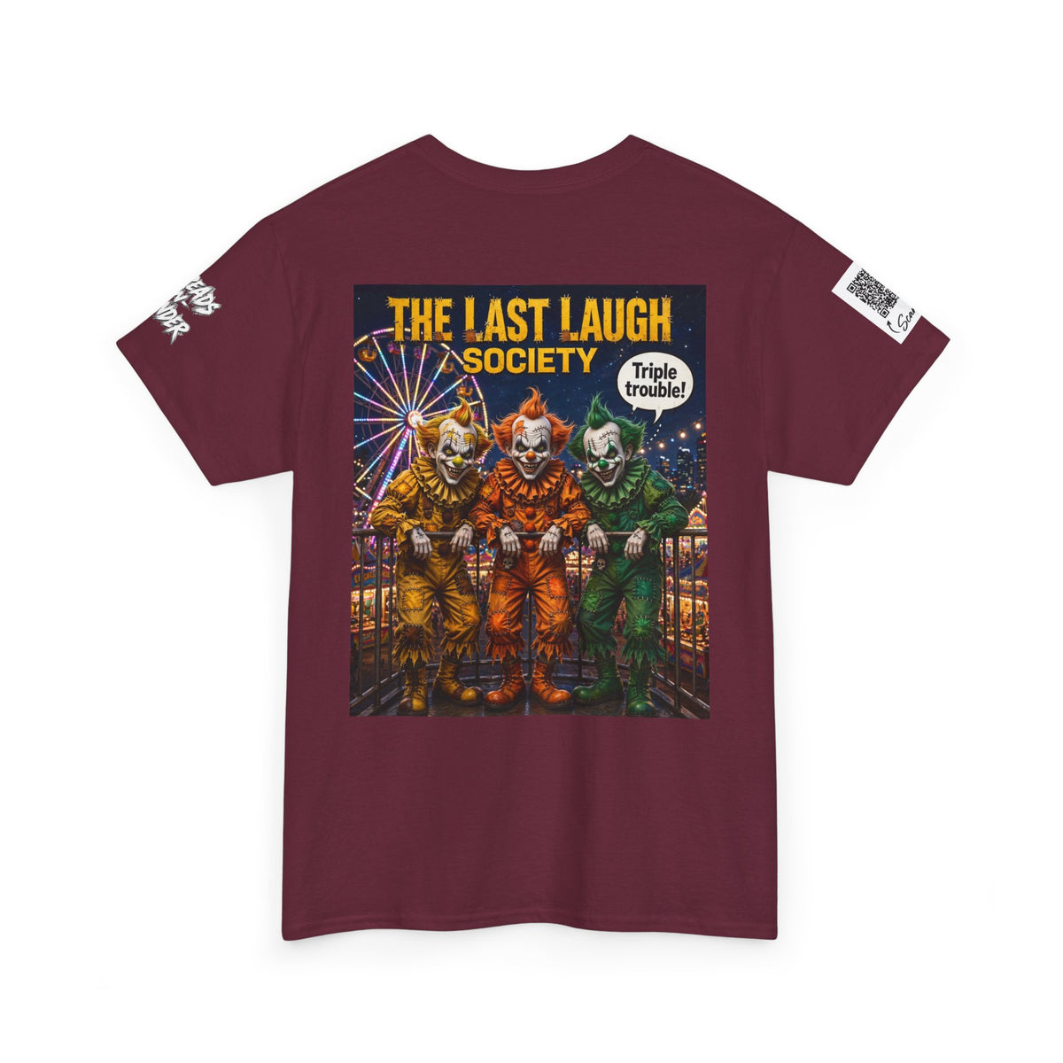 The Last Laugh Society Tee #160 — Carnival Clown Horror Graphic T-Shirt