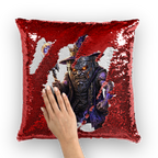 angry can man Sequin Cushion Cover