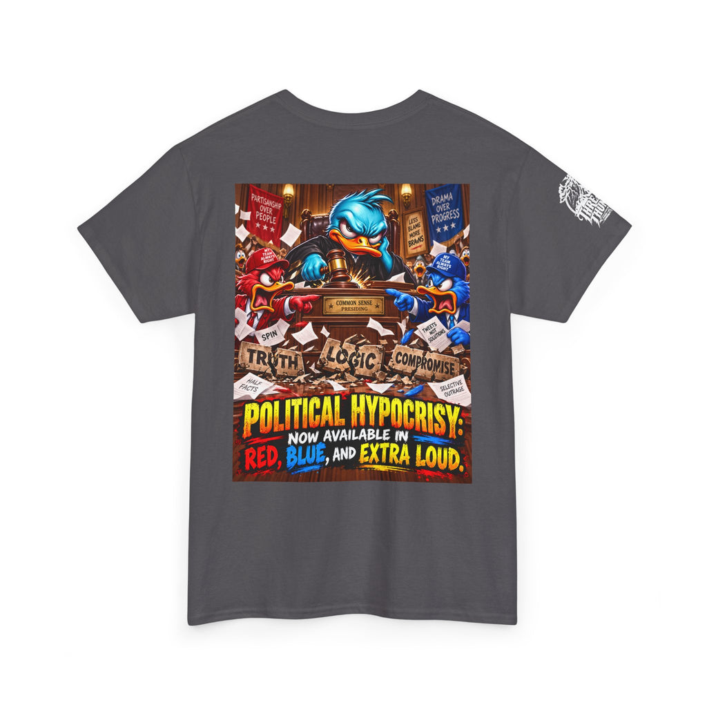 Political Hypocrisy — Red, Blue, and Extra Loud Back Graphic Tee